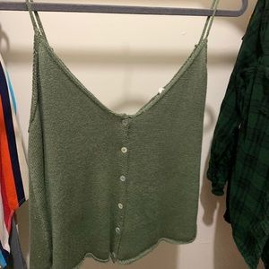 Olive green crop top